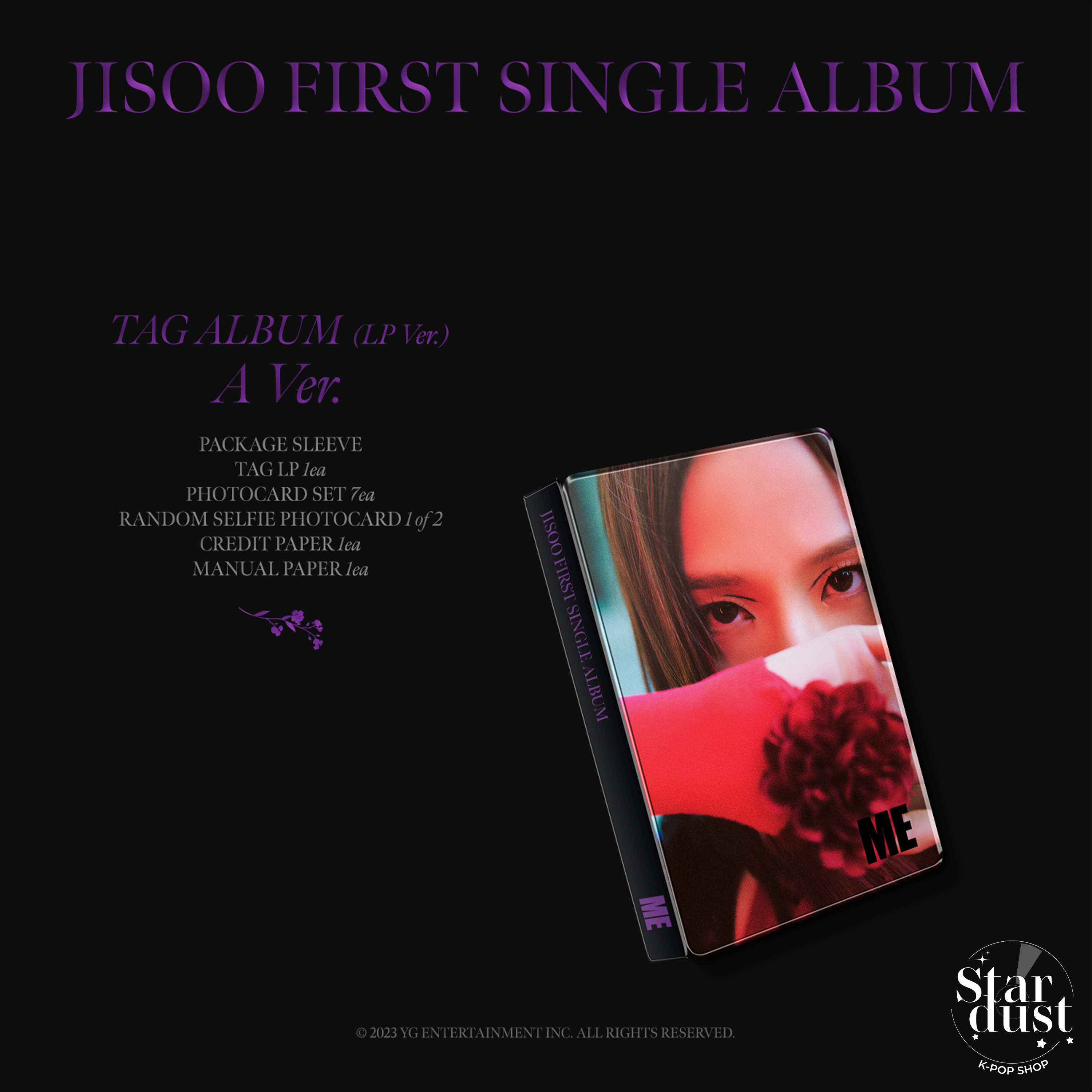 JISOO - ME [1st Single Album] YG Tag Album (LP Ver.) – Stardust K