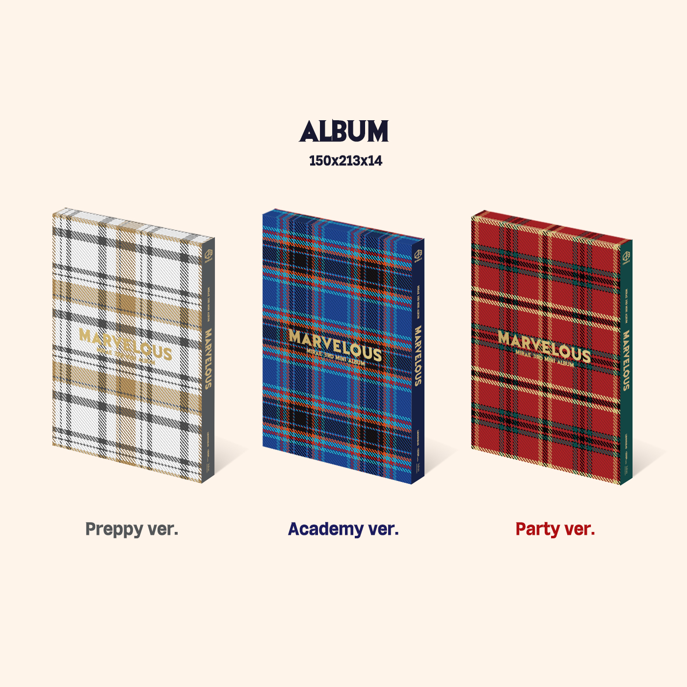 Mirae Marvelous 3rd Mini Album Preppy version / Academy version / Party version