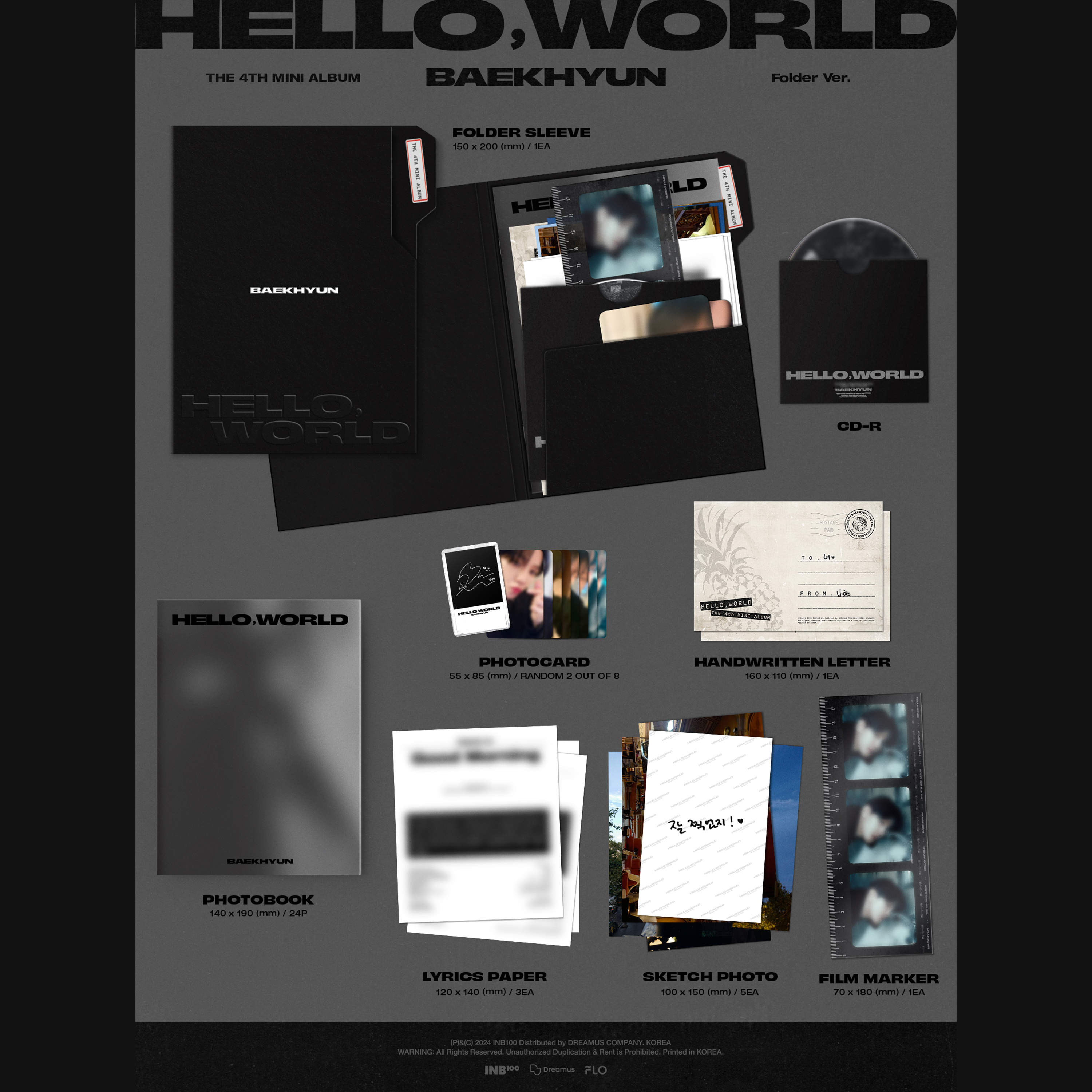 BAEKHYUN - HELLO, WORLD [4th Mini Album] Folder Ver. - Stardust K-pop Shop