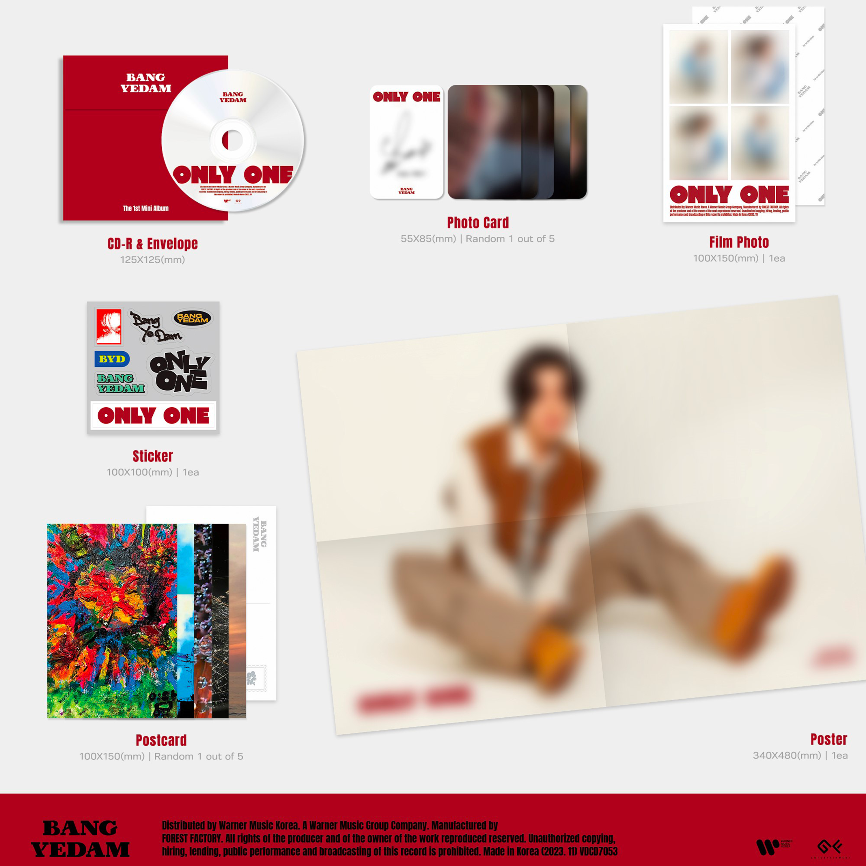 BANG YEDAM - ONLY ONE [1st Mini Album] - Stardust K-pop Shop