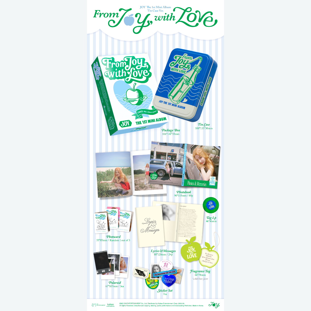 [PRE-ORDER] JOY - FROM JOY, WITH LOVE [1st Mini Album] Tin Case Ver. - Stardust K-pop Shop