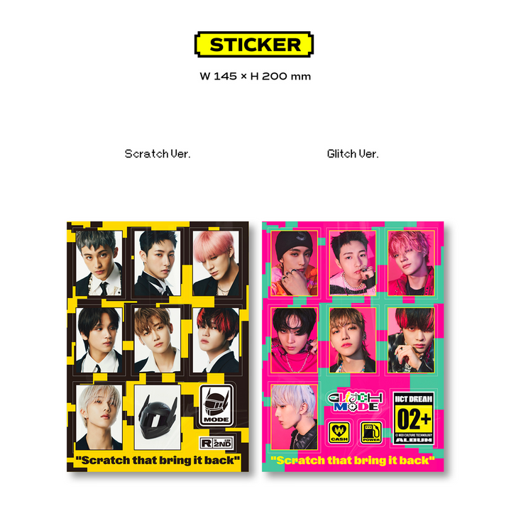 NCT Dream Glitch Mode 2nd Full Album Scratch version, Glitch version sticker