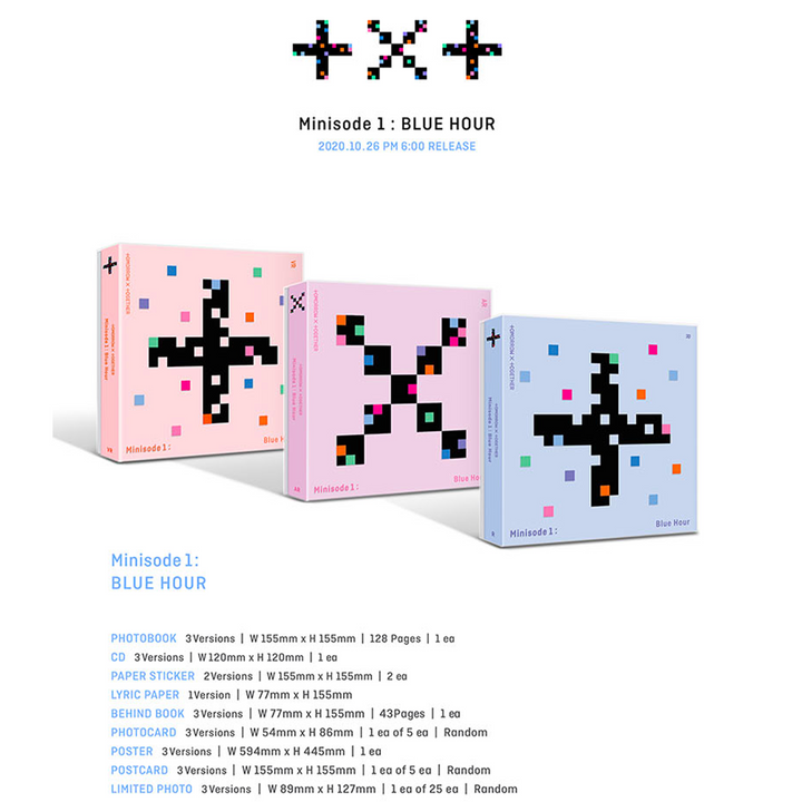 TXT Minisode 1: Blue Hour 3rd Mini Album R version, AR version, VR version