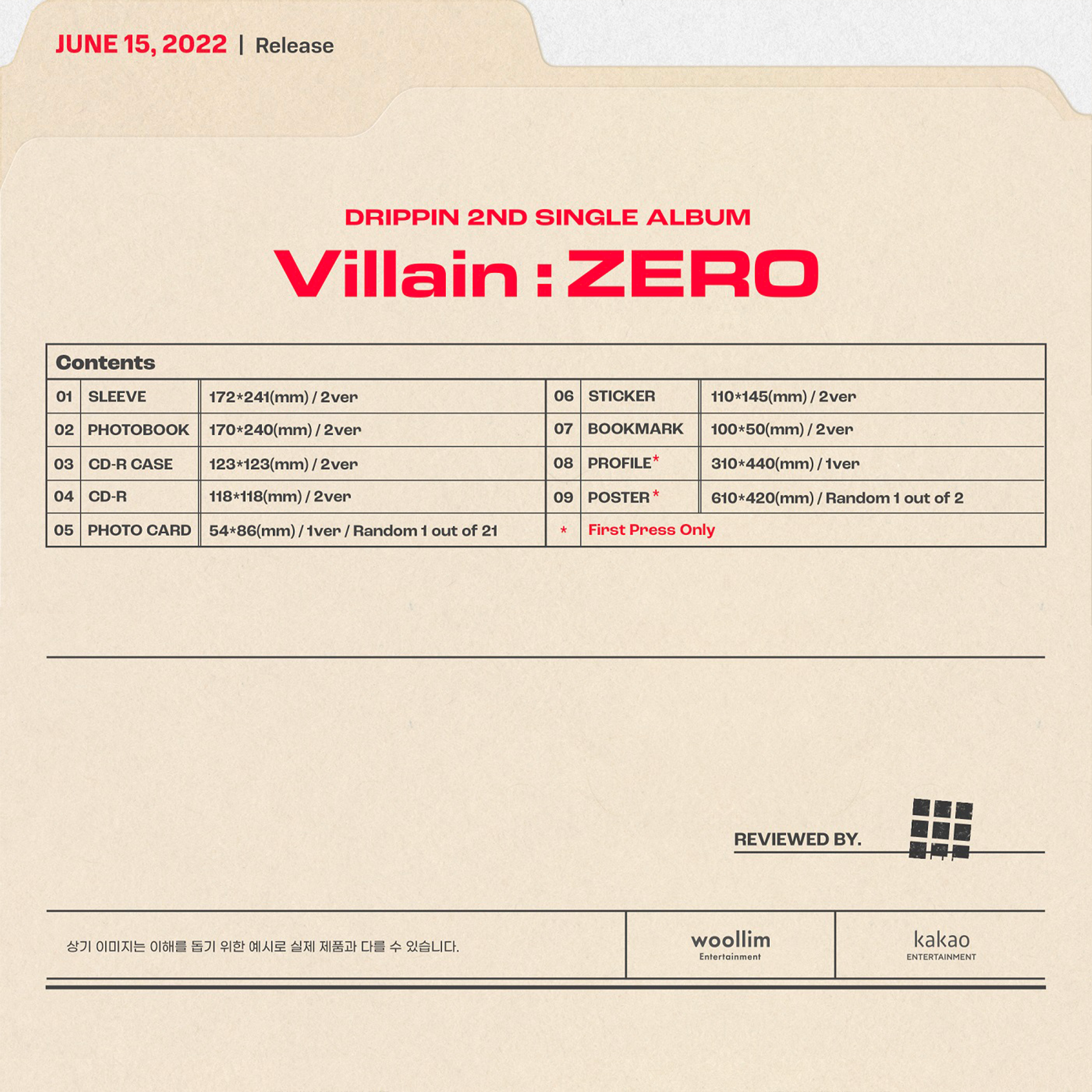 Drippin Villain: Zero 2nd Single A version, B version 