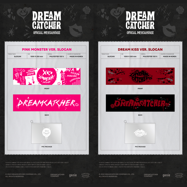 Dreamcatcher Official MD Pink Monster slogan, Dream Kiss slogan
