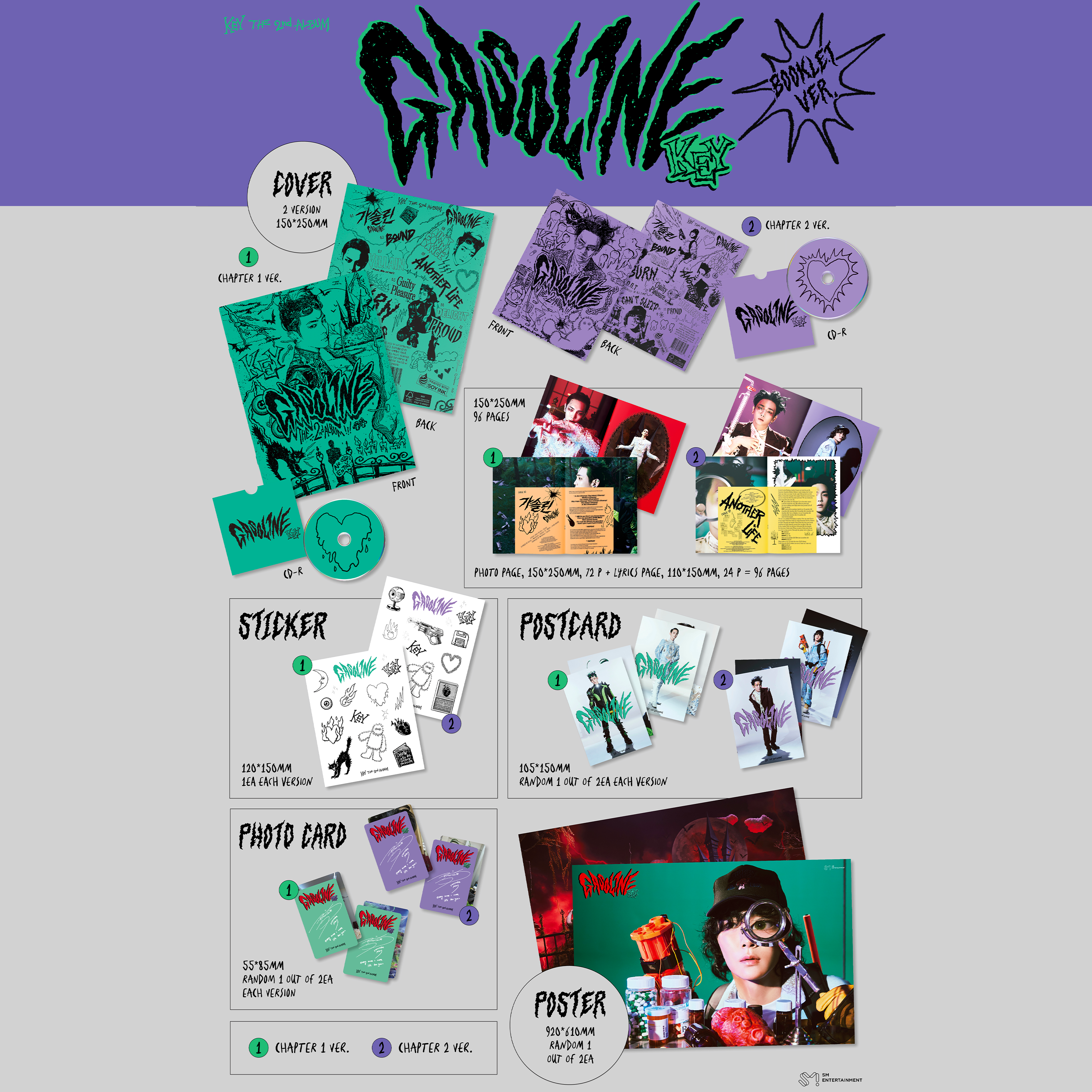 KEY - GASOLINE [2nd Full Album] Booklet Ver. - Stardust K-pop Shop