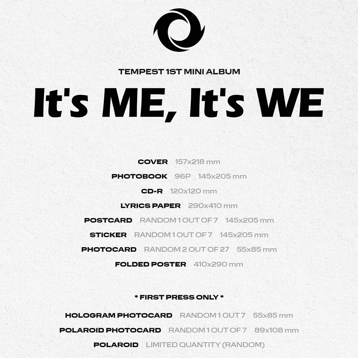 Tempest 1st Mini Album It's Me, It's We 