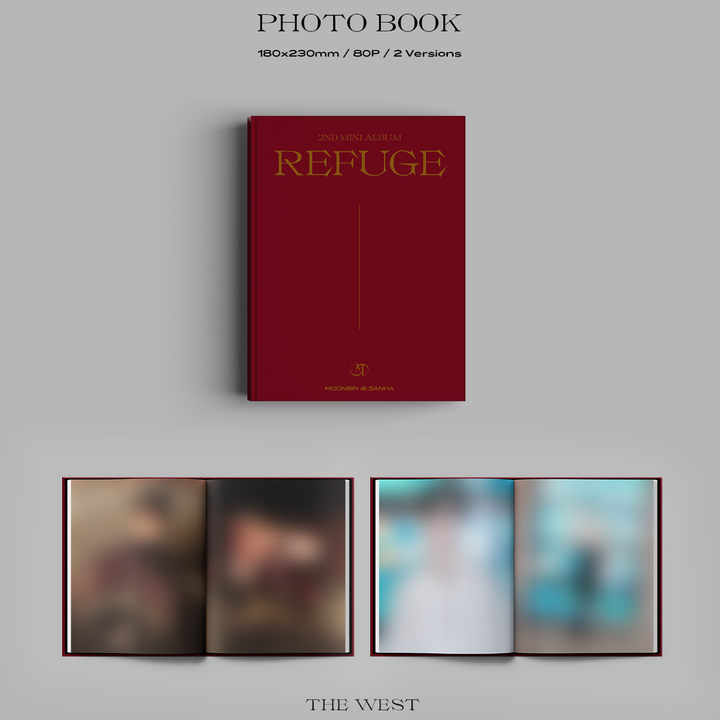 Astro Moonbin & Sanha Refuge 2nd Mini Album The West version, The East version photobook