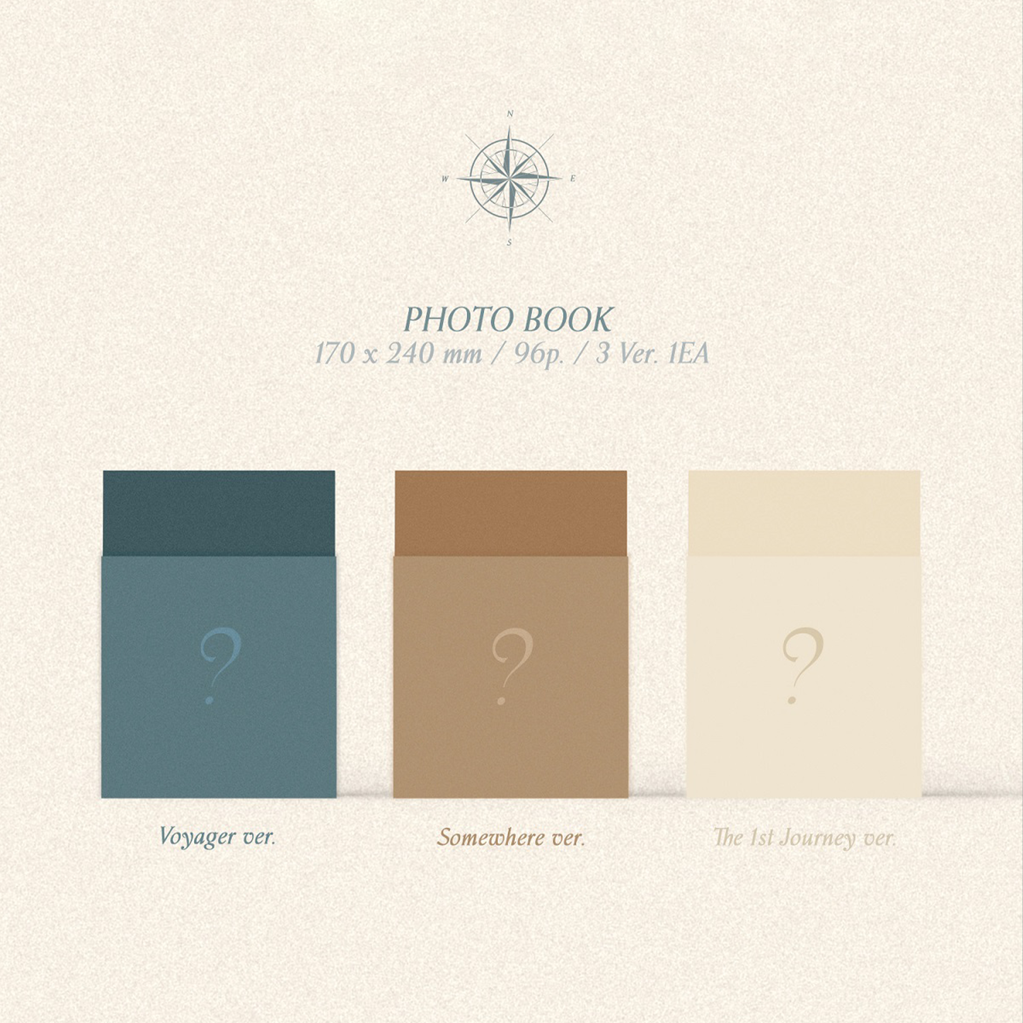 Kihyun Voyager 1st Single Album Voyager version, Somewhere version, The 1st Journey version photobook