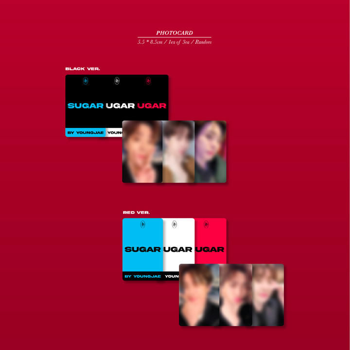 Youngjae Sugar 2nd Mini Album Black version, Red version photocard
