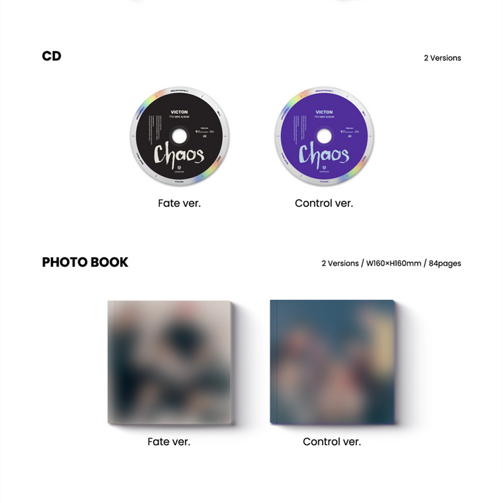 Victon Chaos 7th Mini Album Fate version, Control version CD, photobook