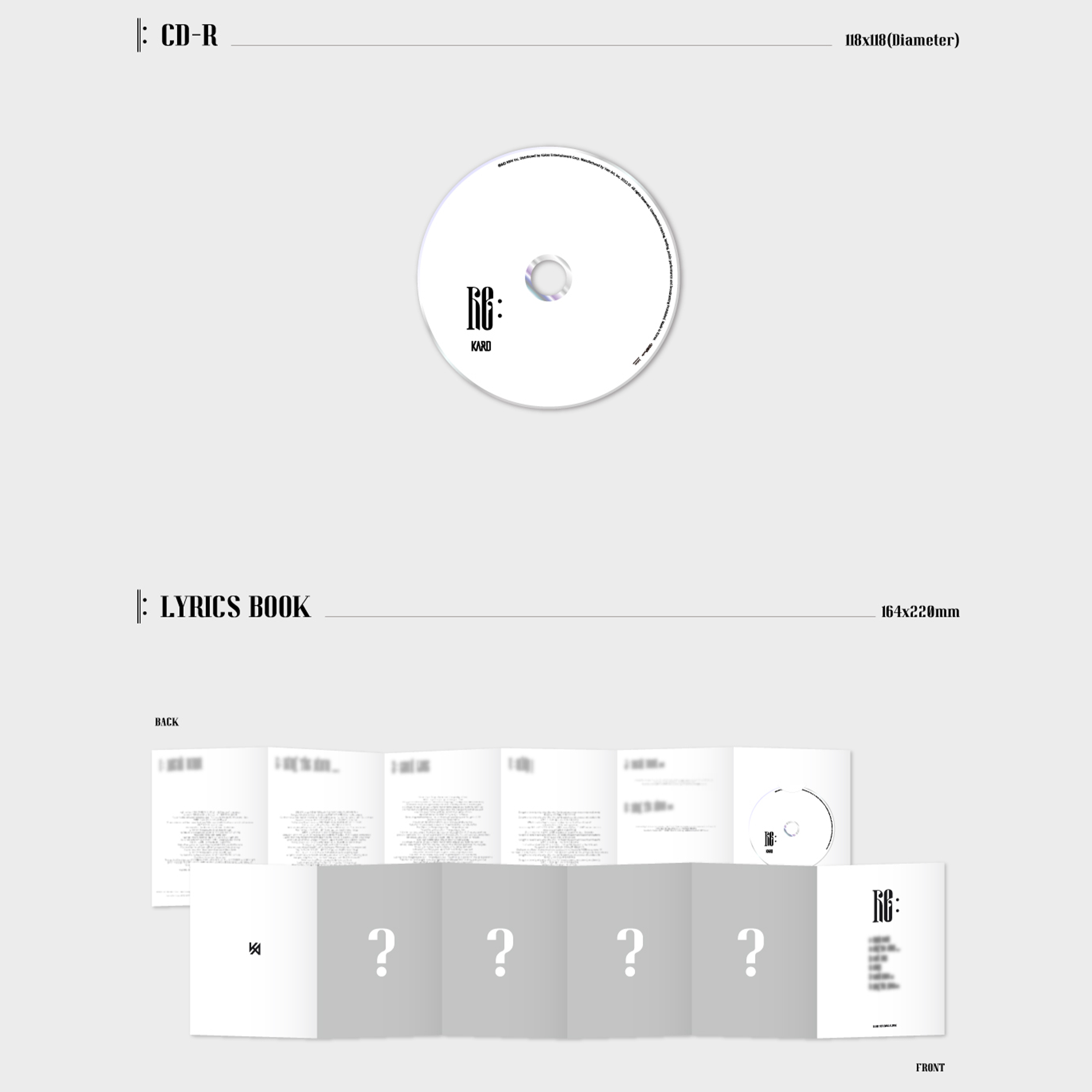 Kard Re: 5th Mini Album CD-R, lyrics book