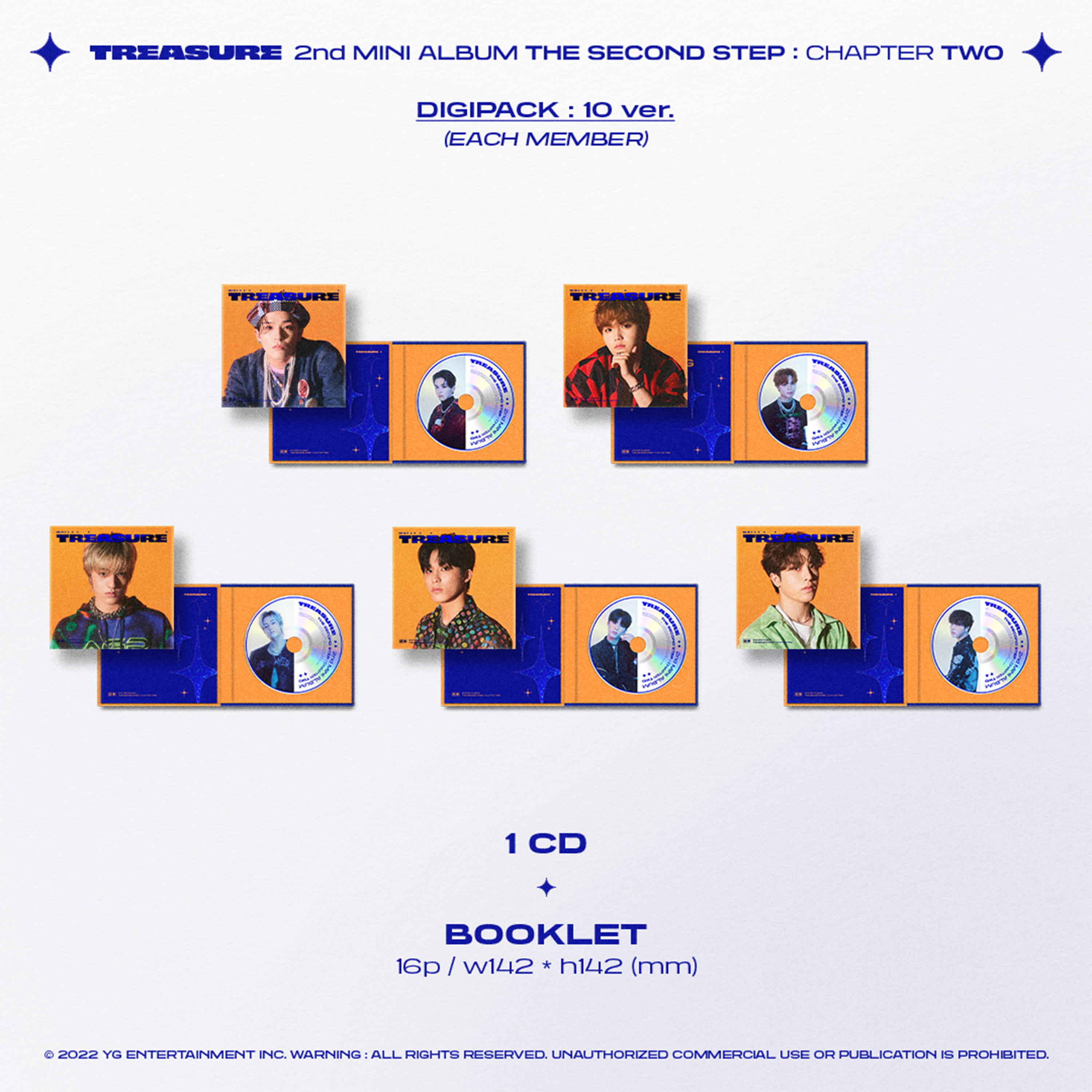 TREASURE - THE SECOND STEP: CHAPTER TWO [2nd Mini Album] Digipack Ver. - Stardust K-pop Shop