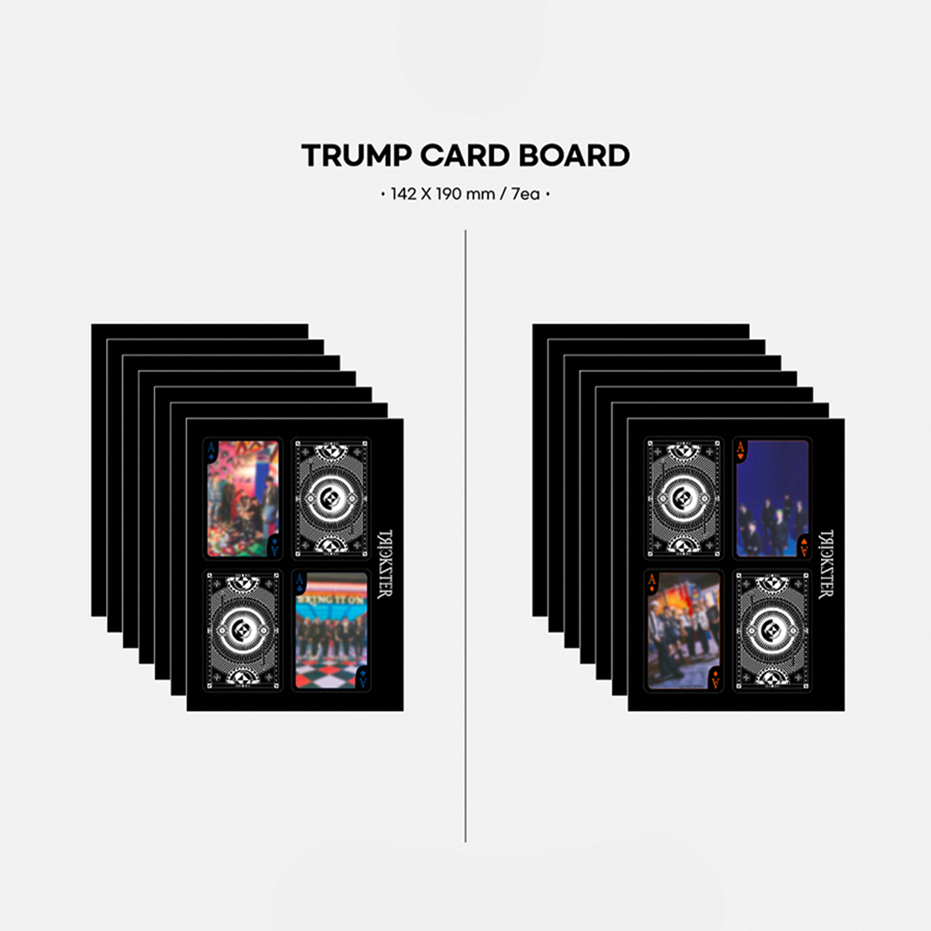 Oneus Trickster 7th Mini Album Joker version, Poker version trump card board