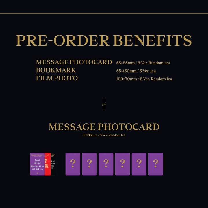Wonho Obsession 1st Single Album version I, II, III preorder benefits message photocard