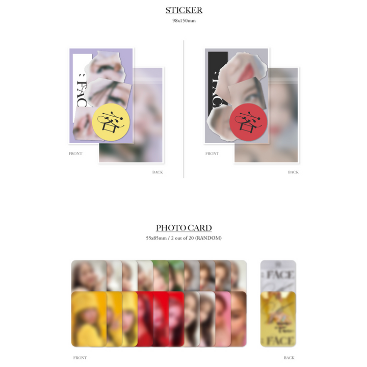 Solar Face 1st Mini Album Face version, Persona version sticker, photocard