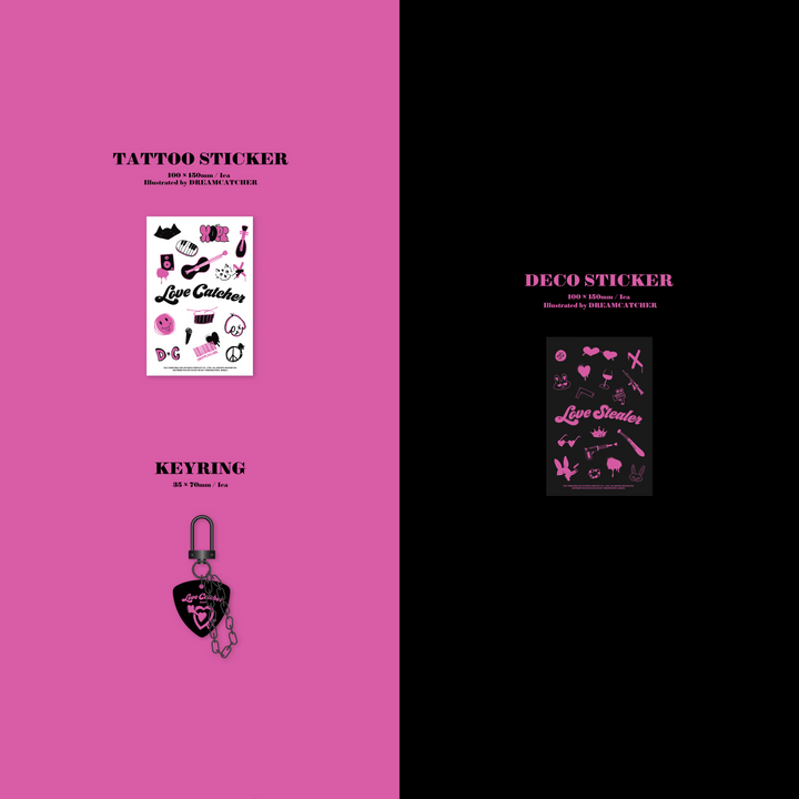 Dreamcatcher Concept book Love Catcher version, Love Stealer version tattoo sticker, deco sticker, keyring