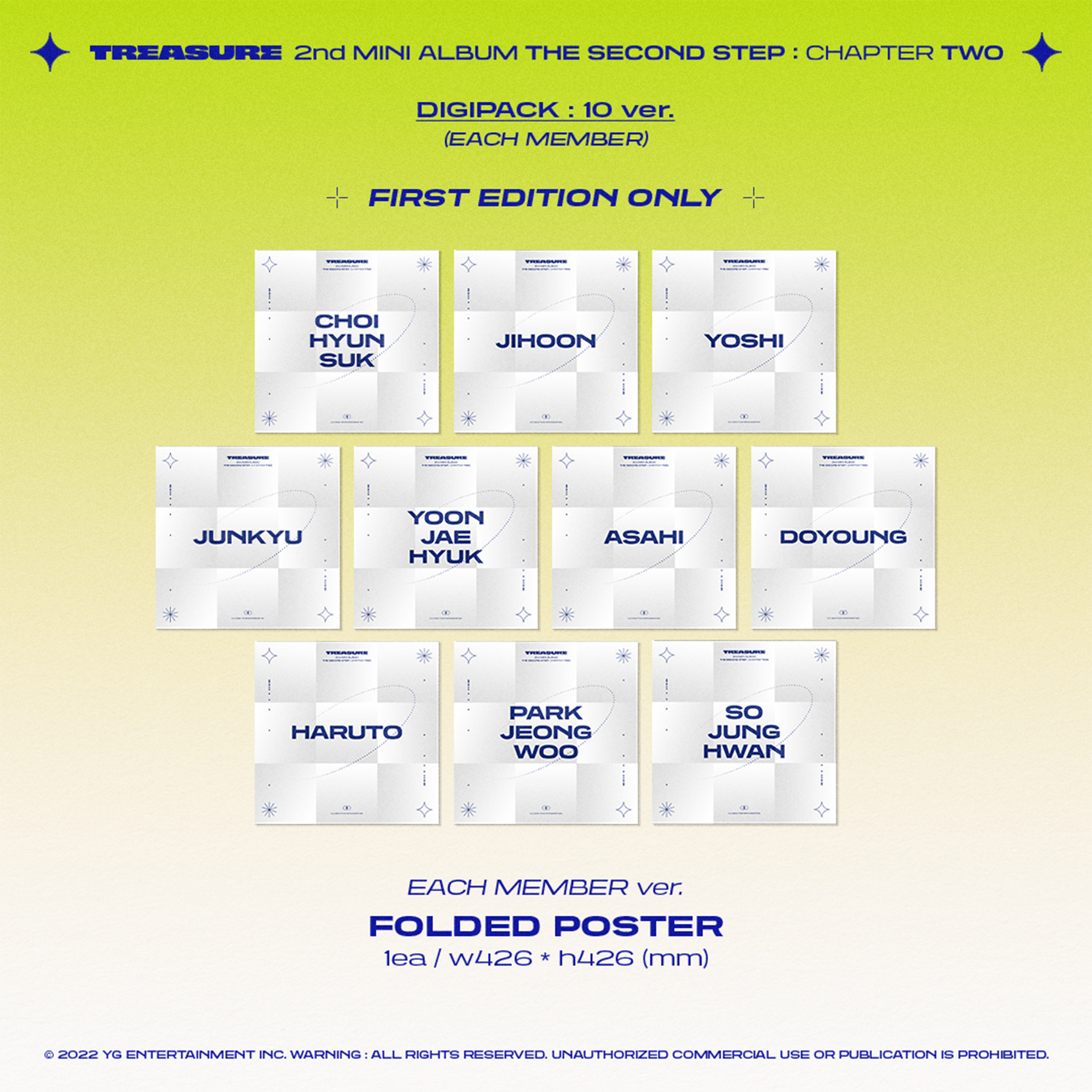 TREASURE - THE SECOND STEP: CHAPTER TWO [2nd Mini Album] Digipack Ver. - Stardust K-pop Shop