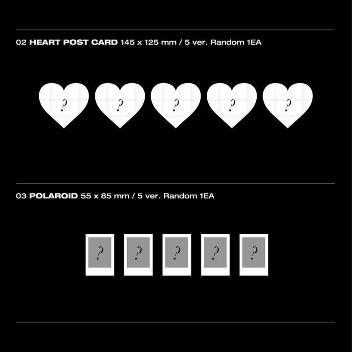 Monsta X 11th Mini Album Shape of Love Love version, Originality version, Vibe version, Everything version pre-order benefit heart post card, polaroid