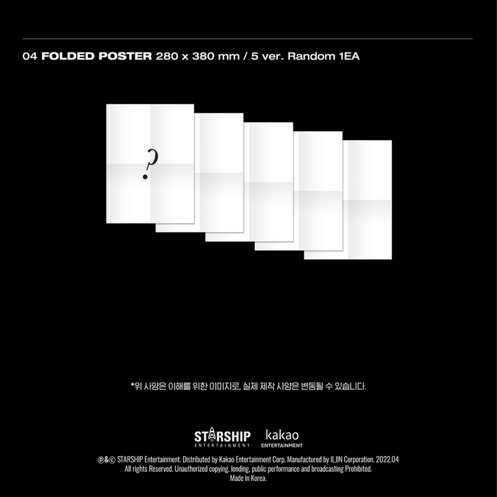 Monsta X 11th Mini Album Shape of Love Love version, Originality version, Vibe version, Everything version pre-order benefit folded poster