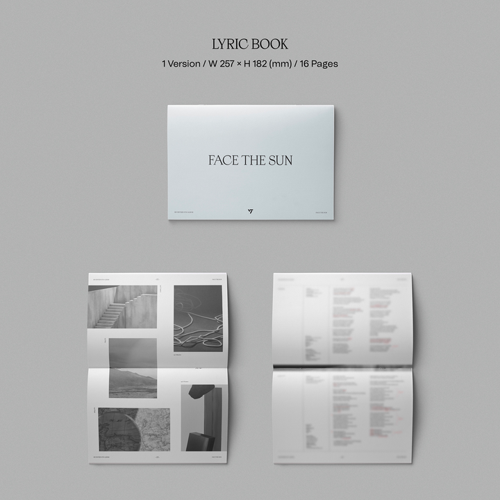 Seventeen Face The Sun 4th Album Control version, Shadow version, Ray version, Path version, Pioneer version lyric book