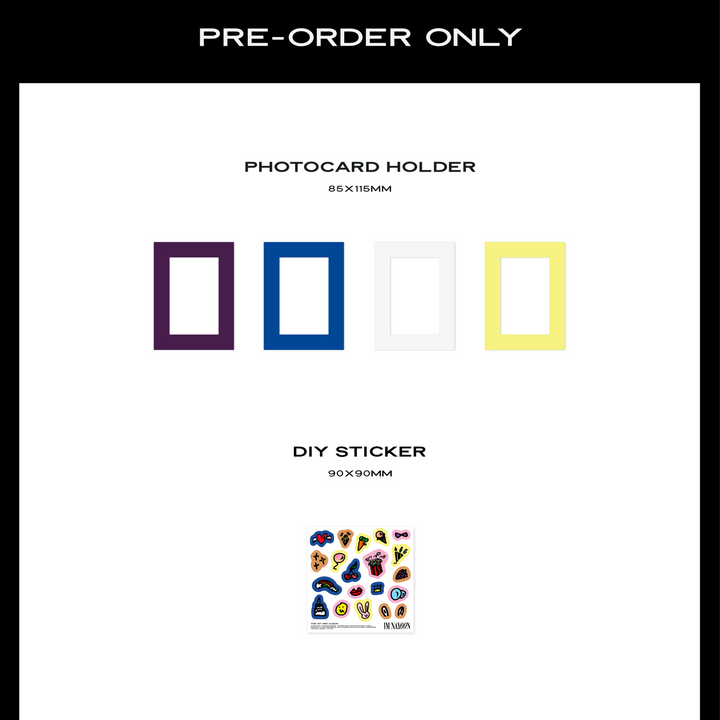 Nayeon Twice I'm Nayeon 1st Mini Album I'm version, Na version, Yeon version, Pop version pre-order benefit photocard holder, diy sticker