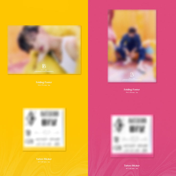 Bam Bam 2nd Mini Album B Bam A / Bam B folding poster, tattoo sticker