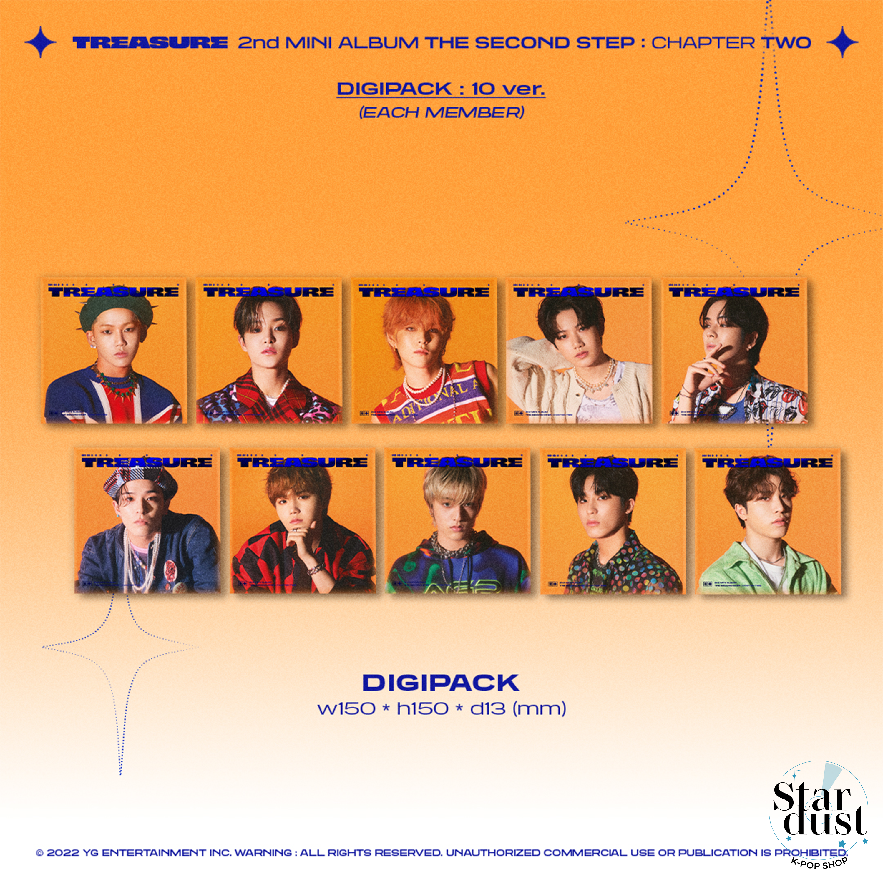 TREASURE - THE SECOND STEP: CHAPTER TWO [2nd Mini Album] Digipack Ver. - Stardust K-pop Shop