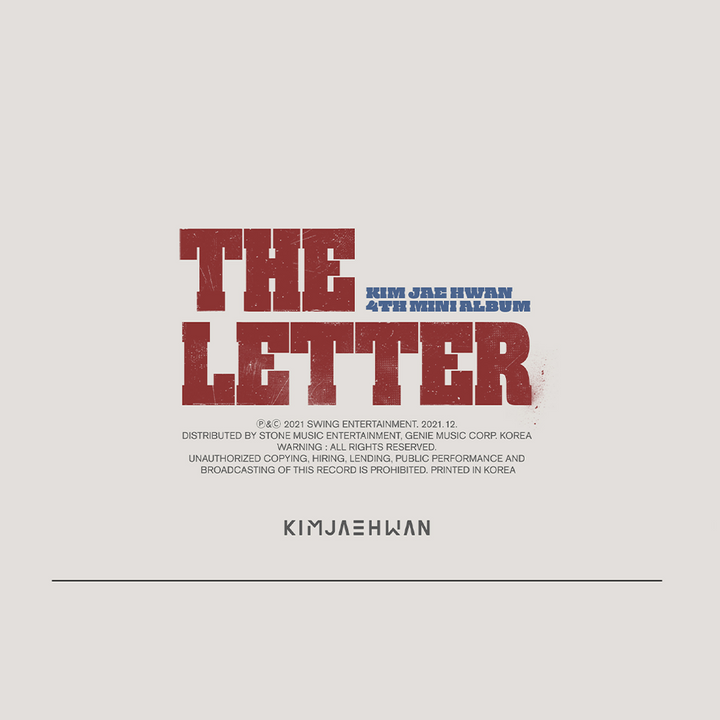 Kim Jae Hwan The Letter 4th Mini Album 